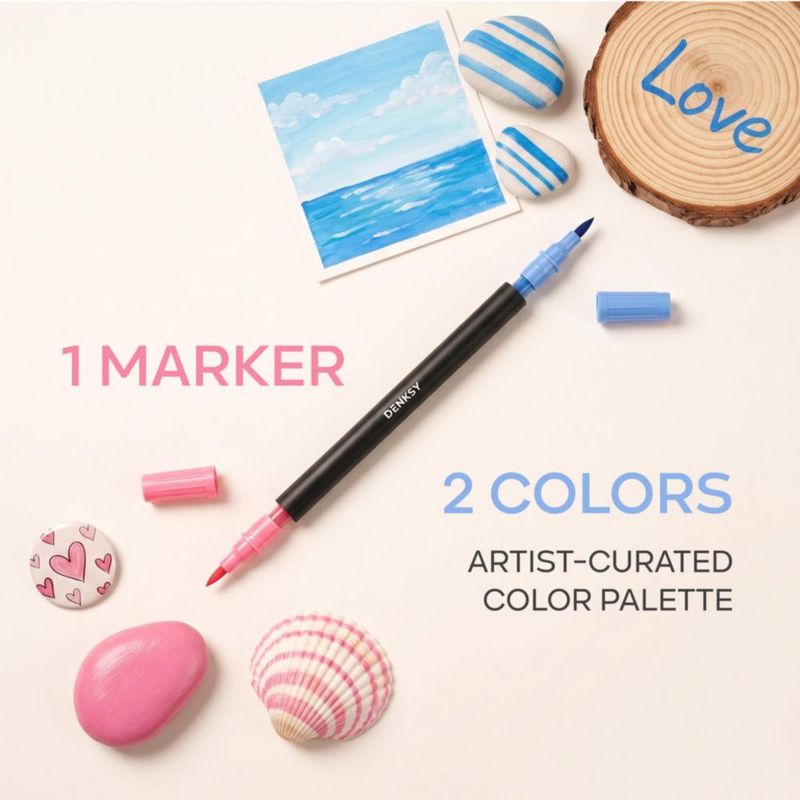 Marcadores de Pintura Acrílica de Doble Punta DENKSY 120 colores