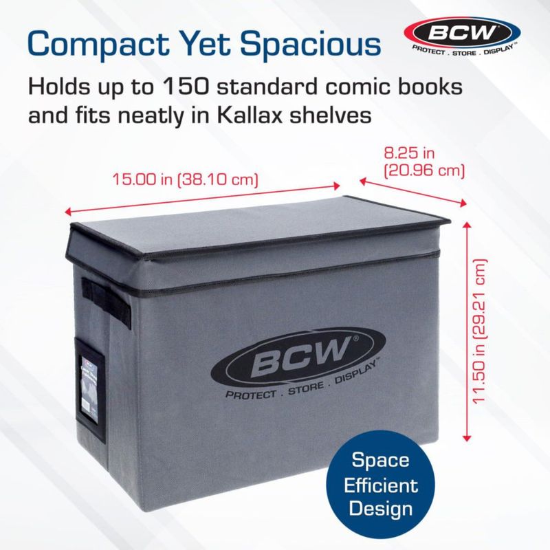 Caja de almacenamiento plegable BCW de 2 unidades gris 38 × 29 × 21 cm