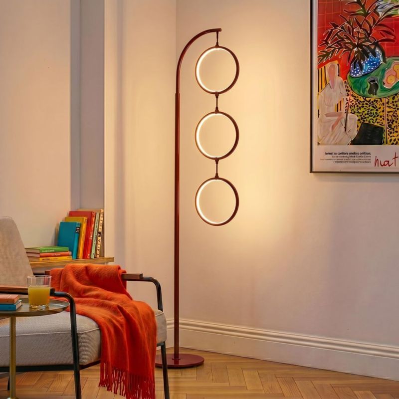 LÁMPARA Brightech 188 cm 3 anillos LED rojo regulable