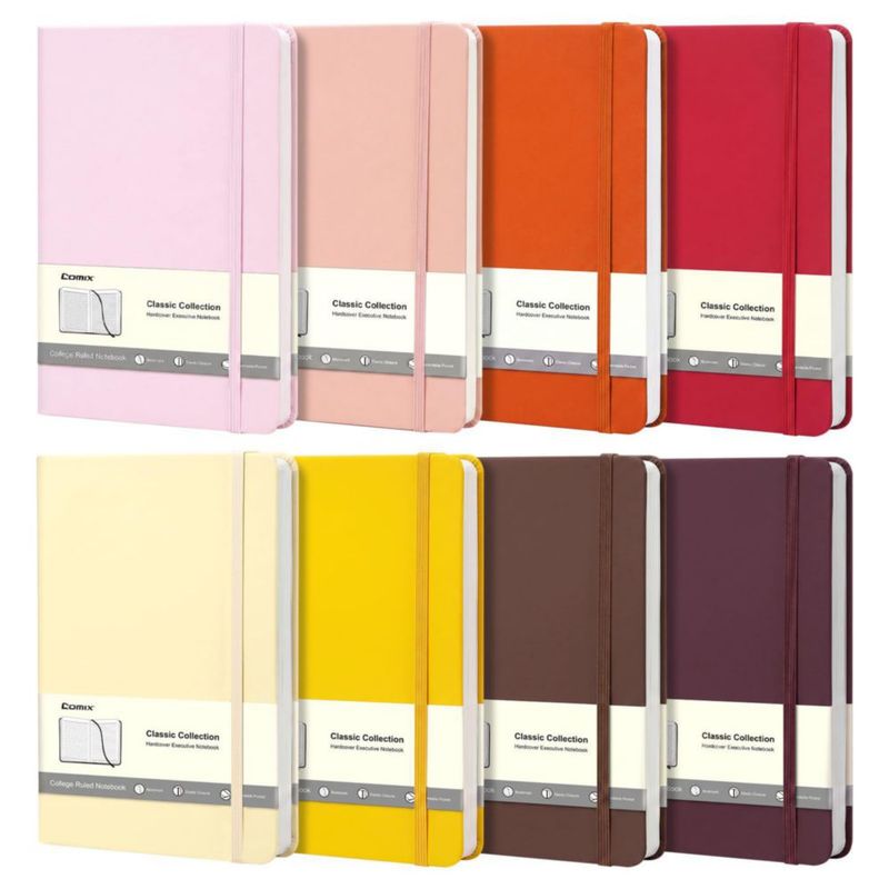 Cuaderno de notas Comix pack de 8 240 páginas 14 × 21 cm rayado