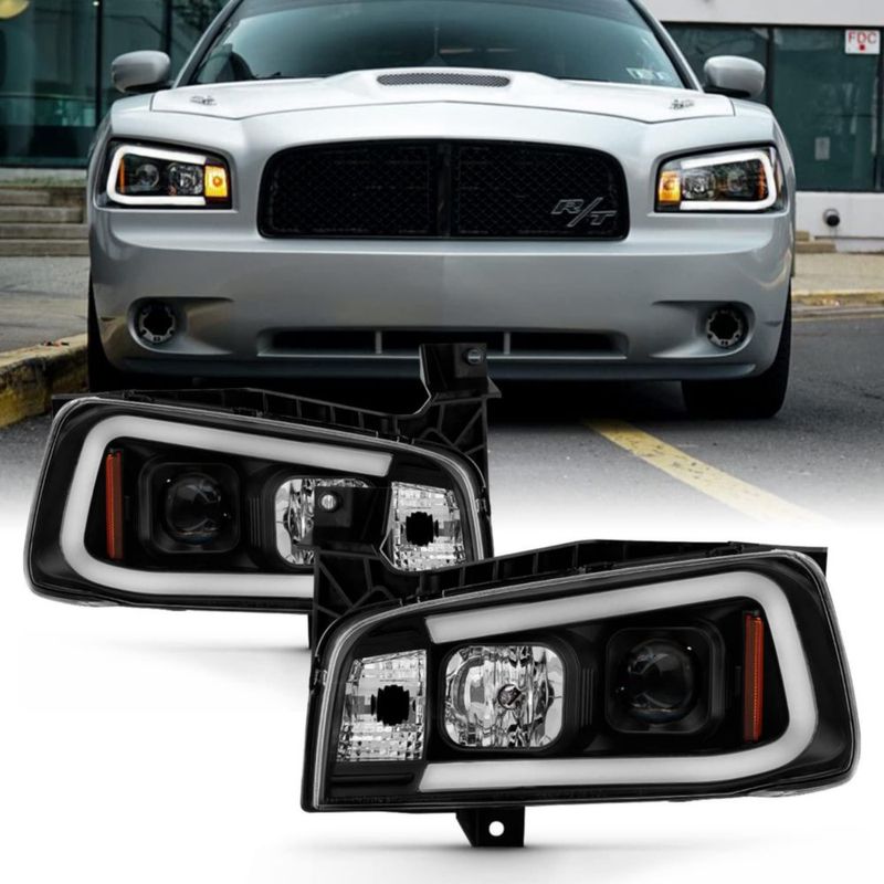 Faros AKKON Dodge Charger 2006-2010 Negro Halógeno