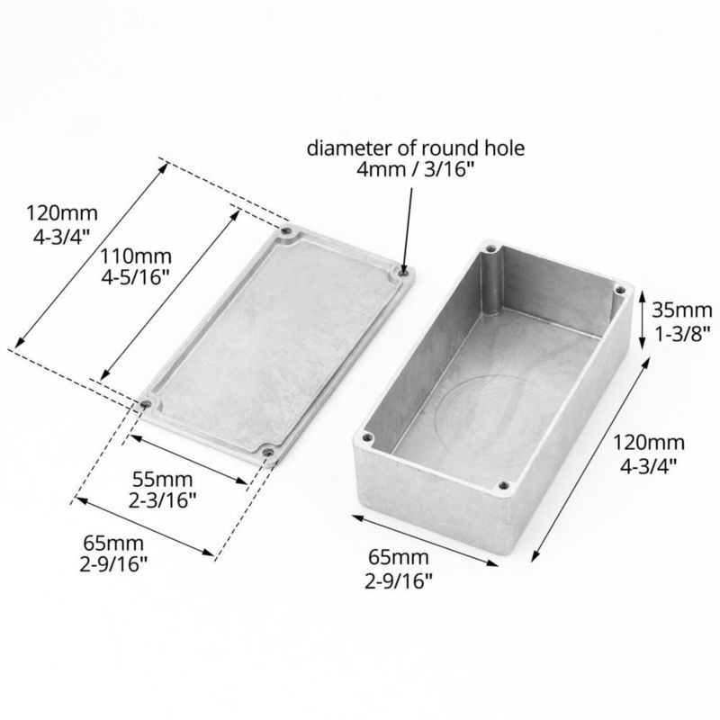 Cajas QWORK 122 × 66 × 4 cm de aluminio 3 uds DIY