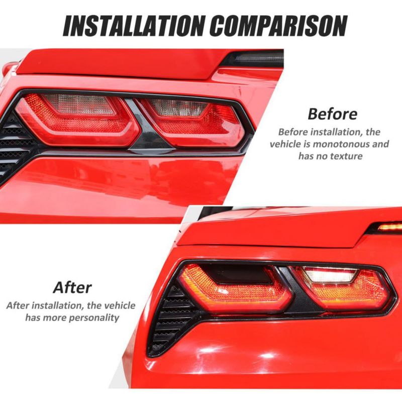 Cubierta de Luz Trasera JONKOKO para Corvette C7 2014‑2019 ABS Negra
