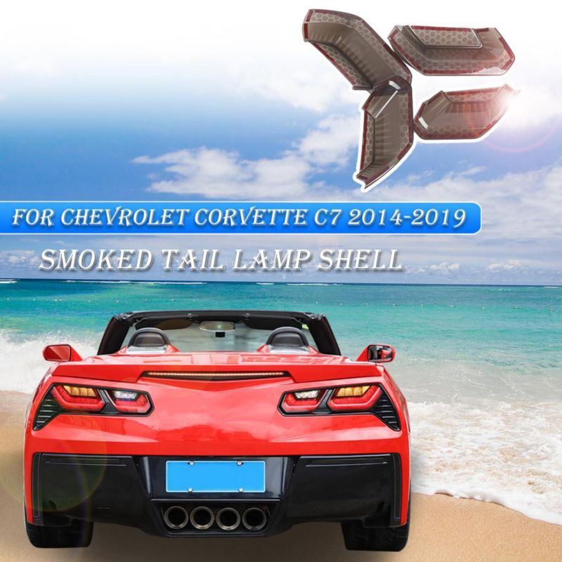 Cubierta de Luz Trasera JONKOKO para Corvette C7 2014‑2019 ABS Negra
