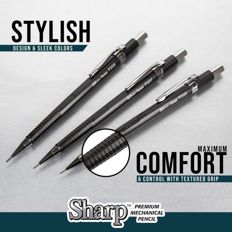 Portaminas Pentel 05 mm negro – paquete de 2