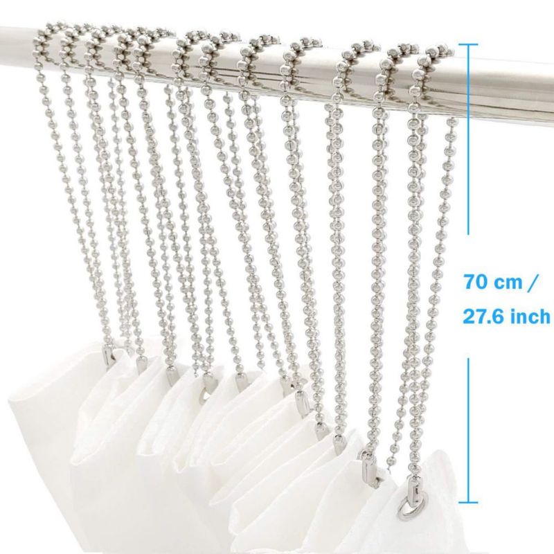 Ganchos para cortina de ducha SBC 70 cm 12 piezas de acero inoxidable