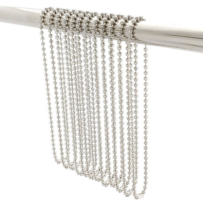 Ganchos para cortina de ducha SBC 70 cm 12 piezas de acero inoxidable