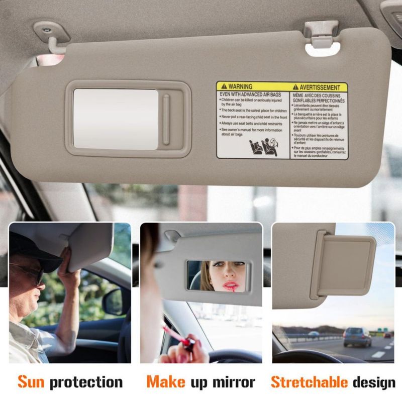 Visor solar izquierdo Aeagle para Toyota Highlander (2008-2013) color beige con luz integrada