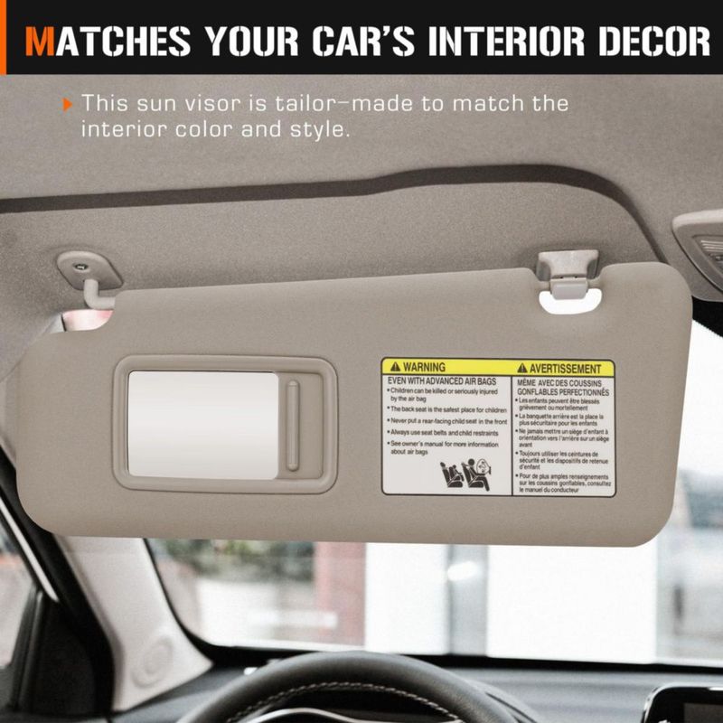 Visor solar izquierdo Aeagle para Toyota Highlander (2008-2013) color beige con luz integrada