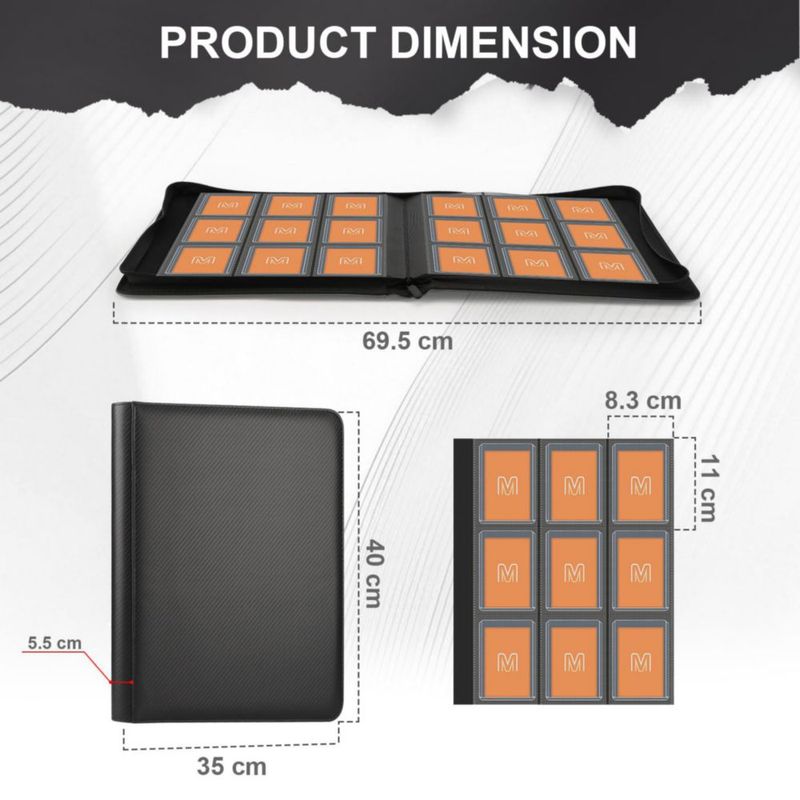 Carpeta MOSLA de 9 bolsillos para 288 cartas con fundas rígidas de 3"x4"