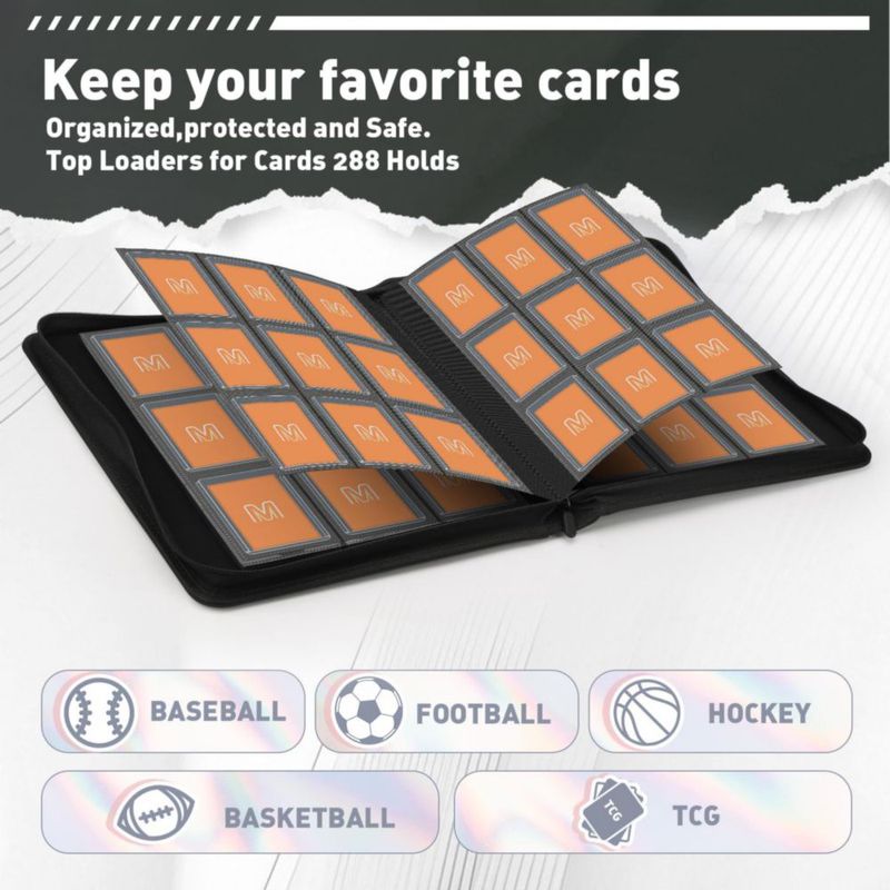 Carpeta MOSLA de 9 bolsillos para 288 cartas con fundas rígidas de 3"x4"