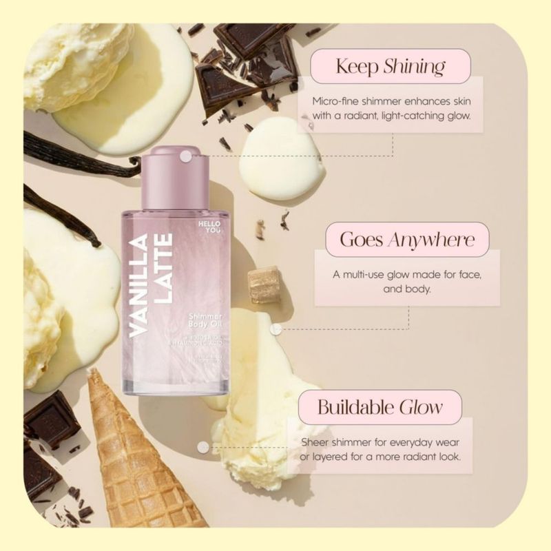 Aceite Corporal Hello You 100 ml Brillo Vainilla Latte