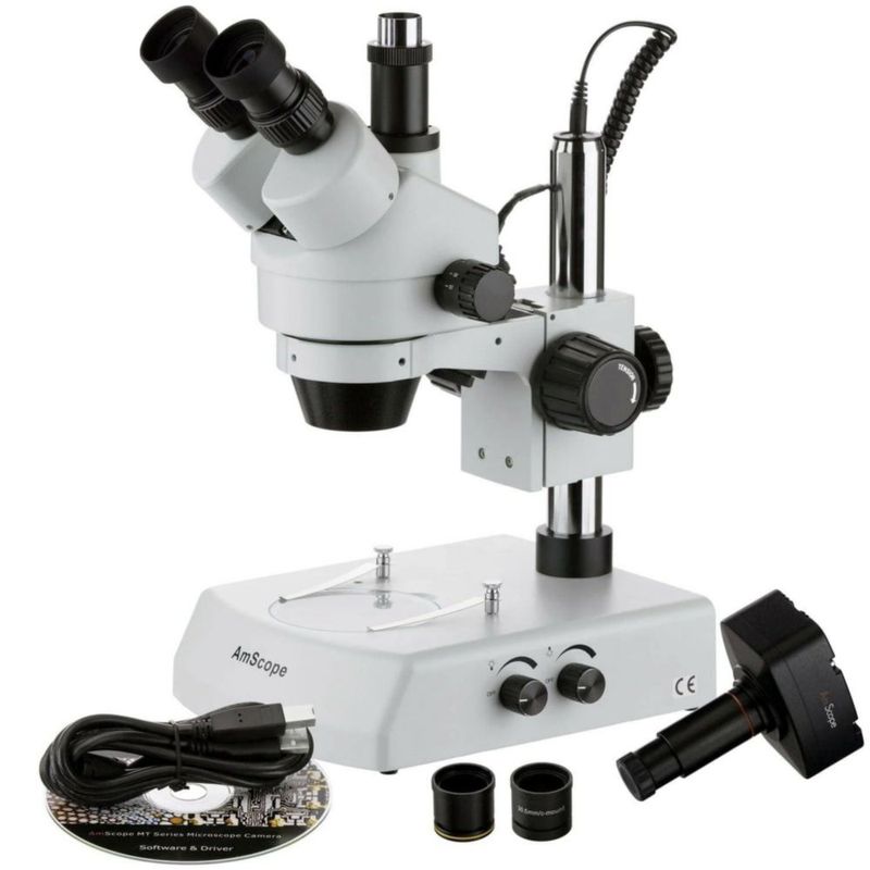 Microscopio Digital Trinocular con Zoom AmScope SM-2TZ-M