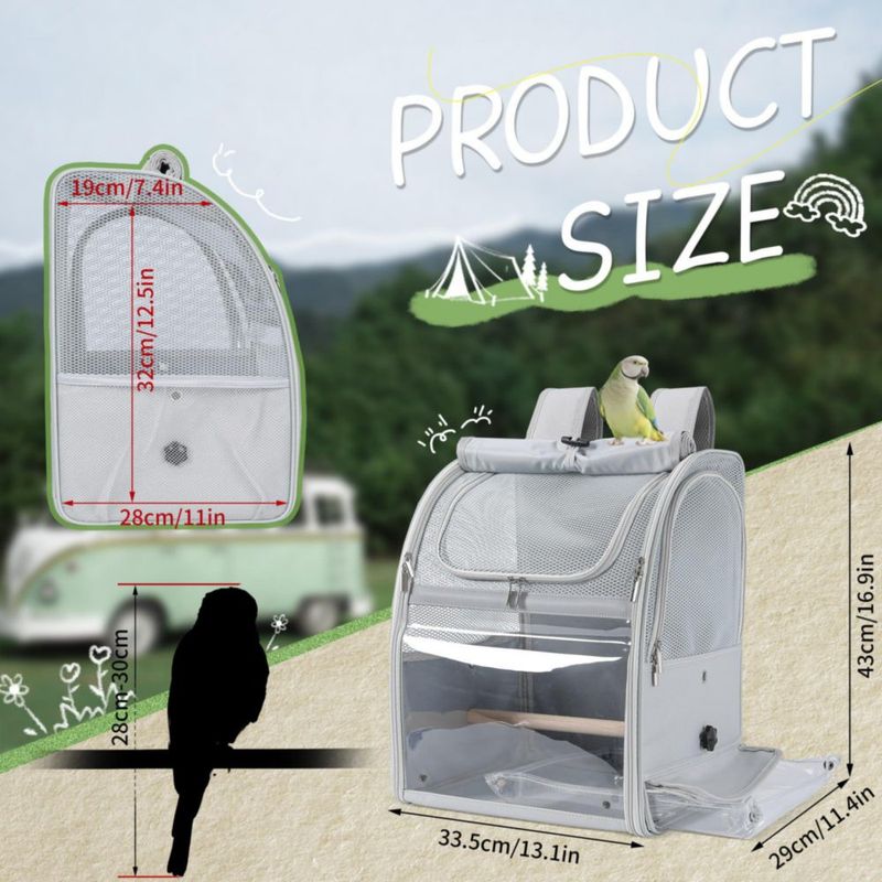 Mochila transportadora para aves Sanmoncare repelente al agua y ligera