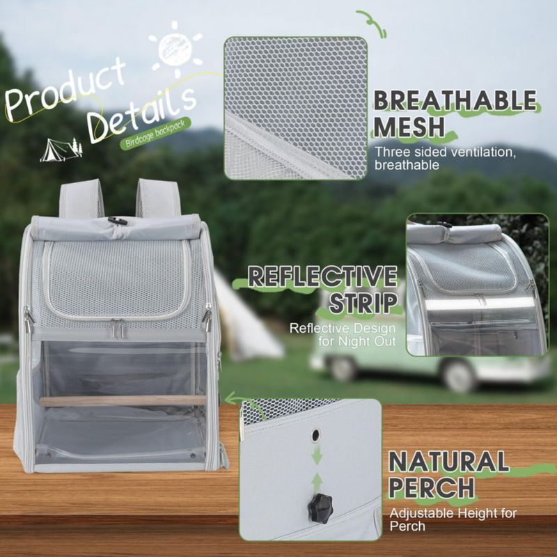 Mochila transportadora para aves Sanmoncare repelente al agua y ligera