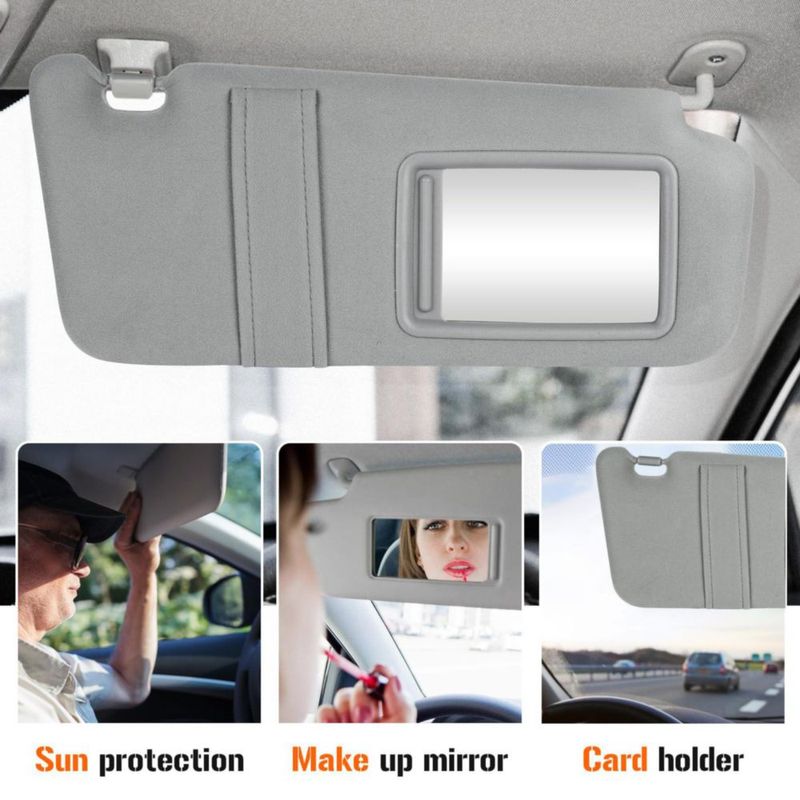 Visor solar lateral derecho Aeagle para Toyota Camry 2007‑2011 Gris con espejo y luz