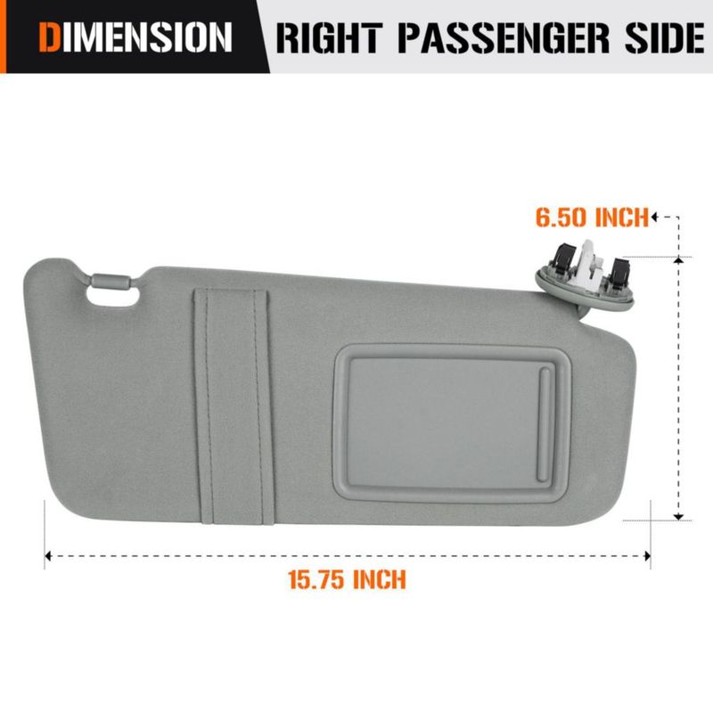Visor solar lateral derecho Aeagle para Toyota Camry 2007‑2011 Gris con espejo y luz