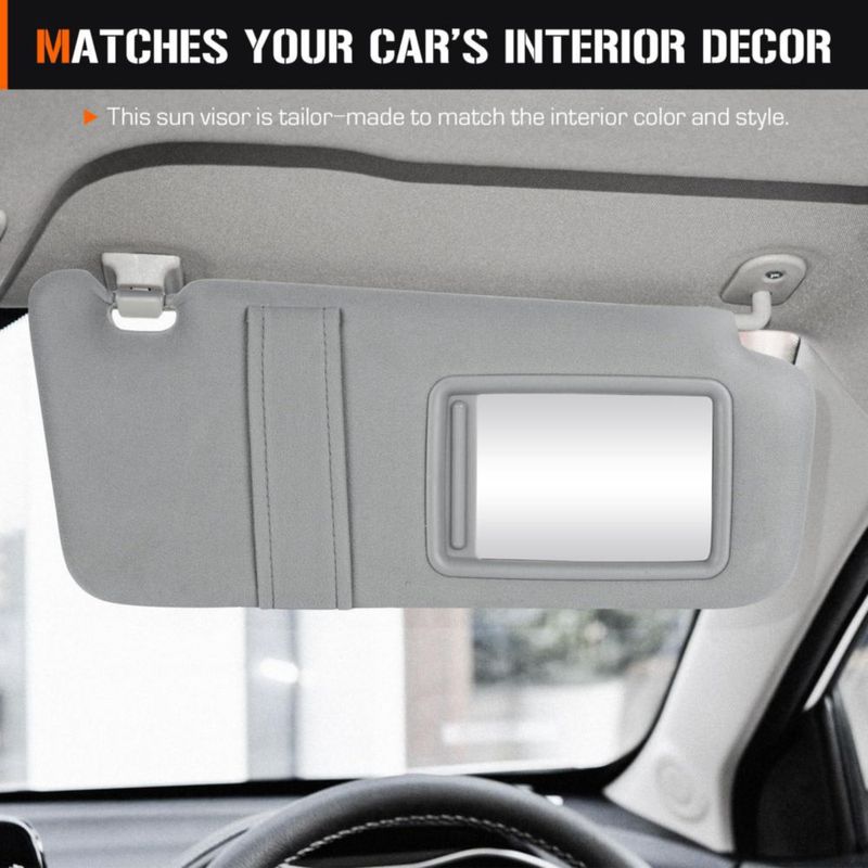 Visor solar lateral derecho Aeagle para Toyota Camry 2007‑2011 Gris con espejo y luz