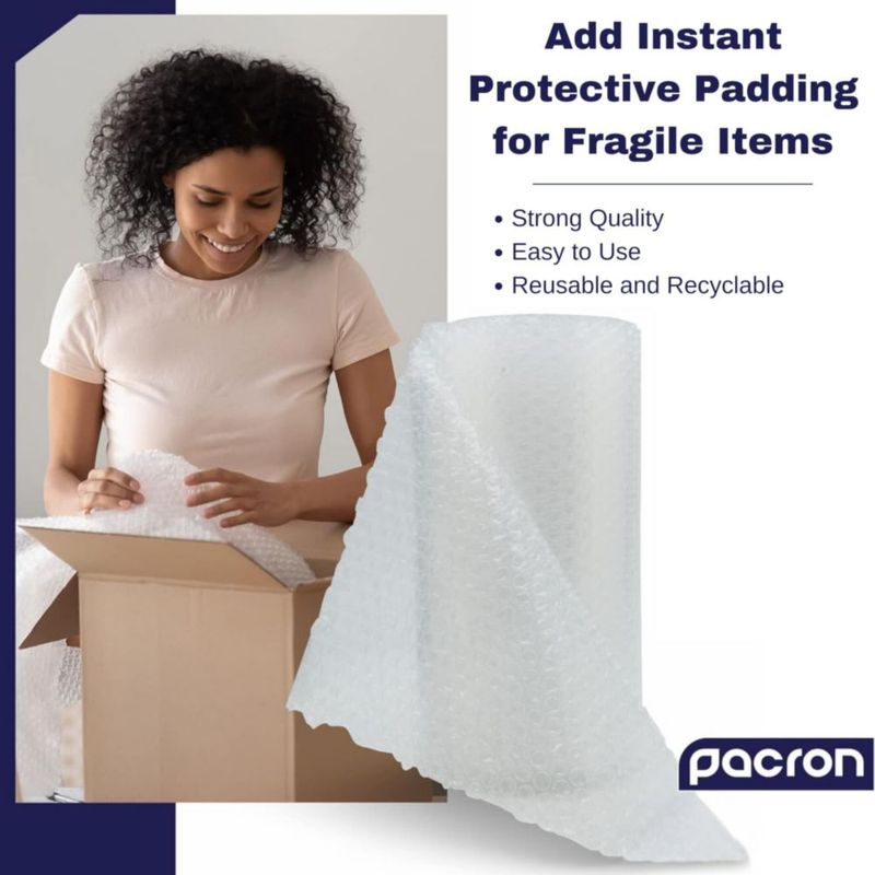 Cinta de burbujas PACRON 30 cm x 68 m paquete de 2 perforada