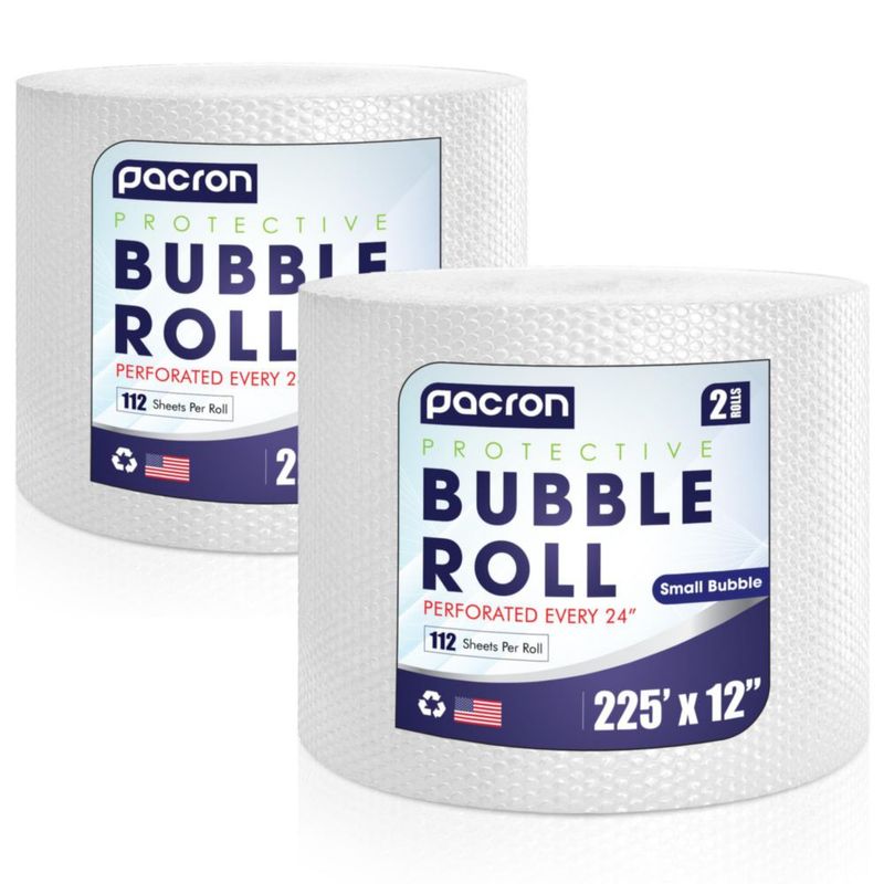 Cinta de burbujas PACRON 30 cm x 68 m paquete de 2 perforada