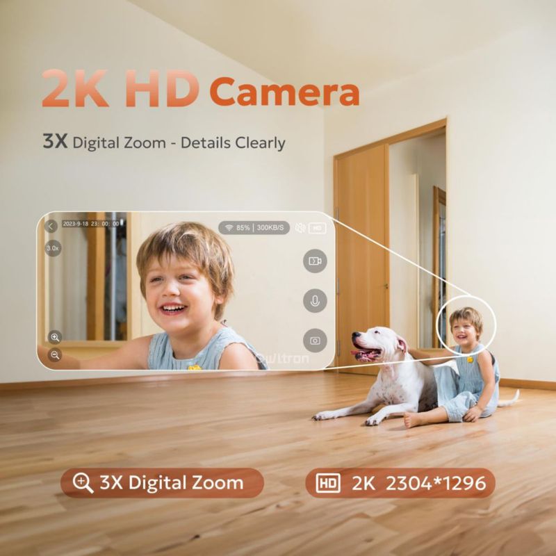 Cámara de seguridad Owltron 2K WiFi interior 24/7