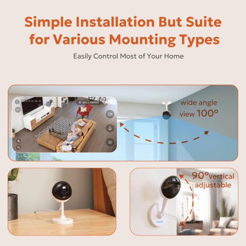 Cámara de seguridad Owltron 2K WiFi interior 24/7