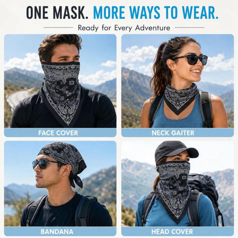 Balaclava RIDEIWAKE de seda hielo triangular