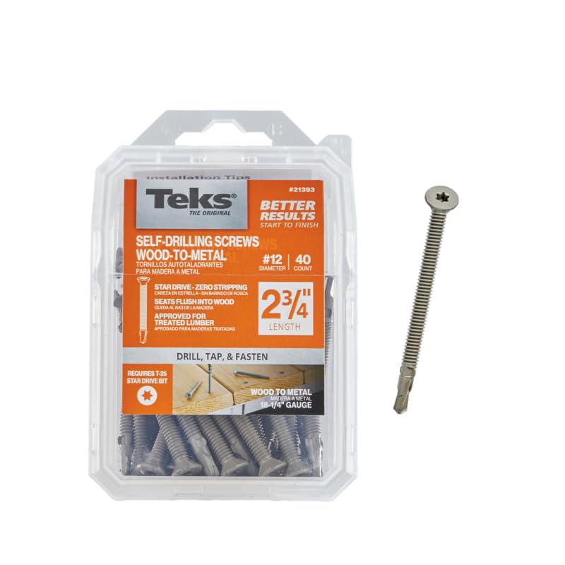 Tornillos TEKS #12 x 7 cm T-25 40 uds