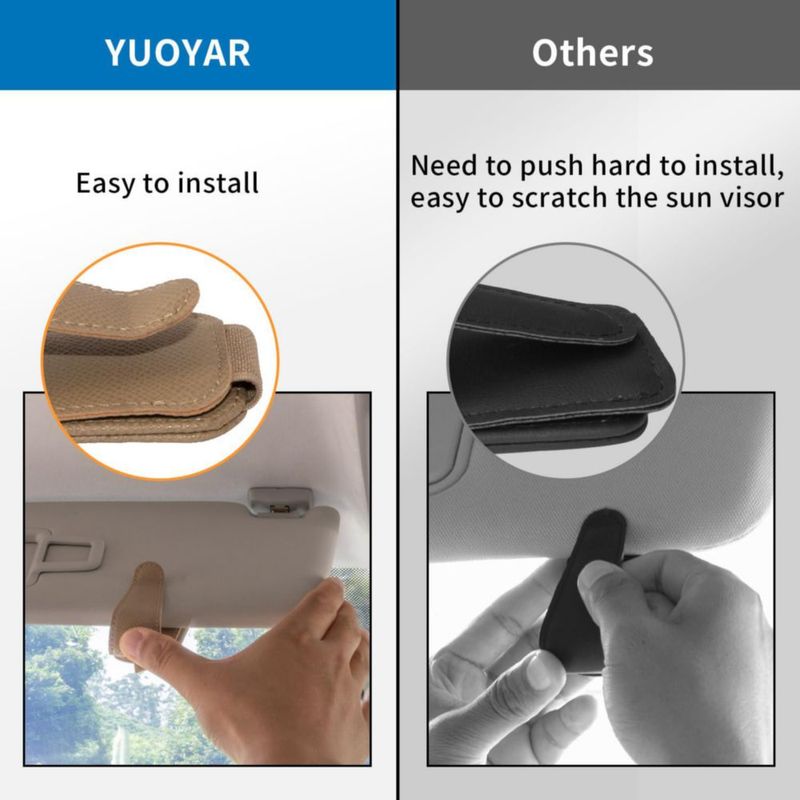 Soporte magnético para gafas de sol Yuoyar - Pack de 2 en beige