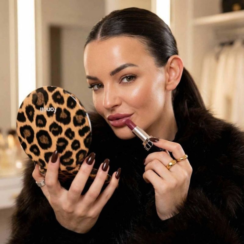 Espejo de Maquillaje LED Fancii 13 cm 10x/1x Leopardo Chic
