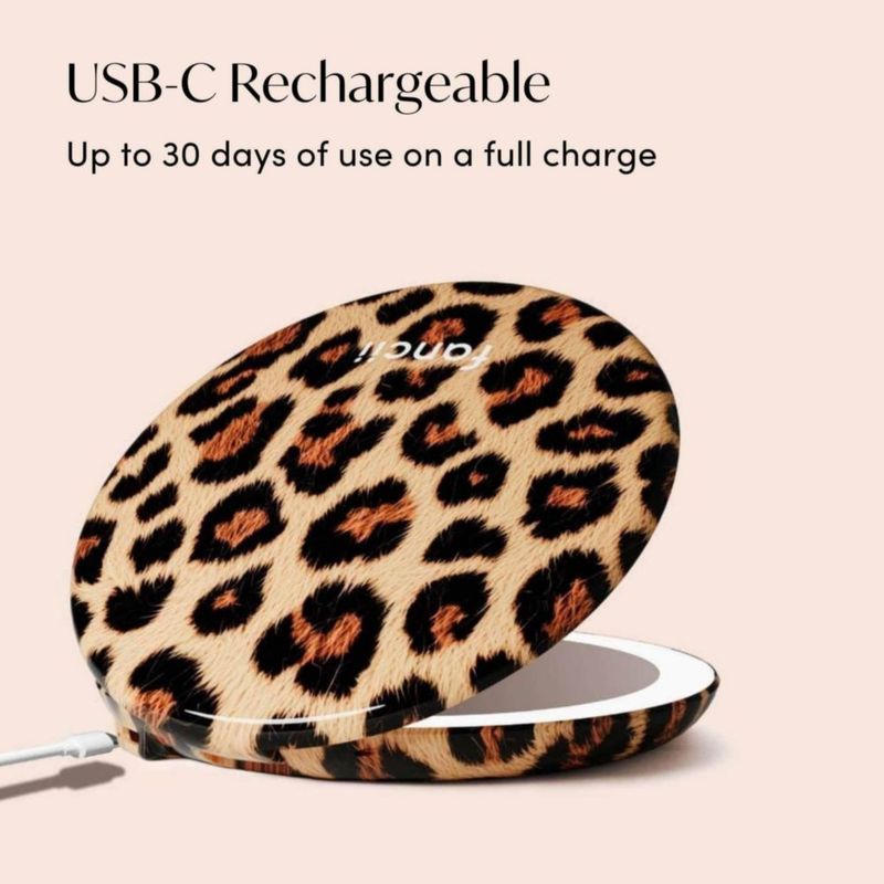 Espejo de Maquillaje LED Fancii 13 cm 10x/1x Leopardo Chic
