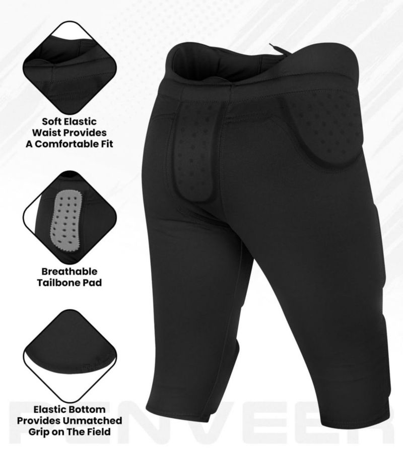 Pantalones de fútbol Penveer juvenil con almohadillas integradas - negro