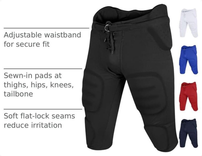 Pantalones de fútbol Penveer juvenil con almohadillas integradas - negro