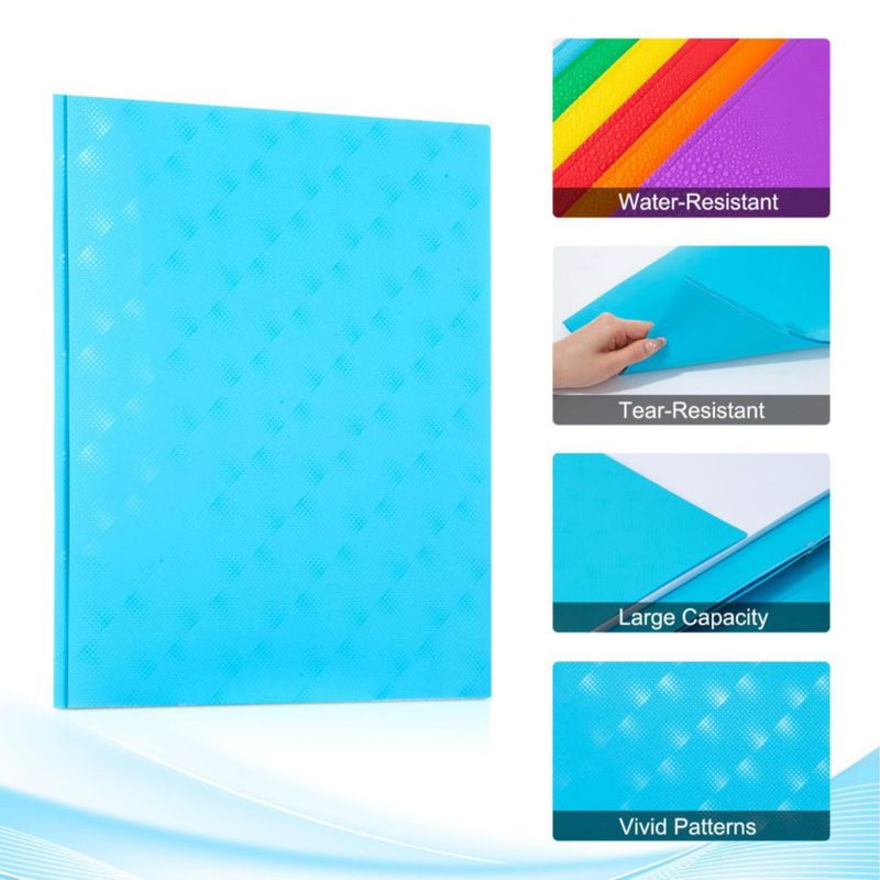 Carpeta de archivo ViVin paquete de 24 azul brillante con 3 ganchos