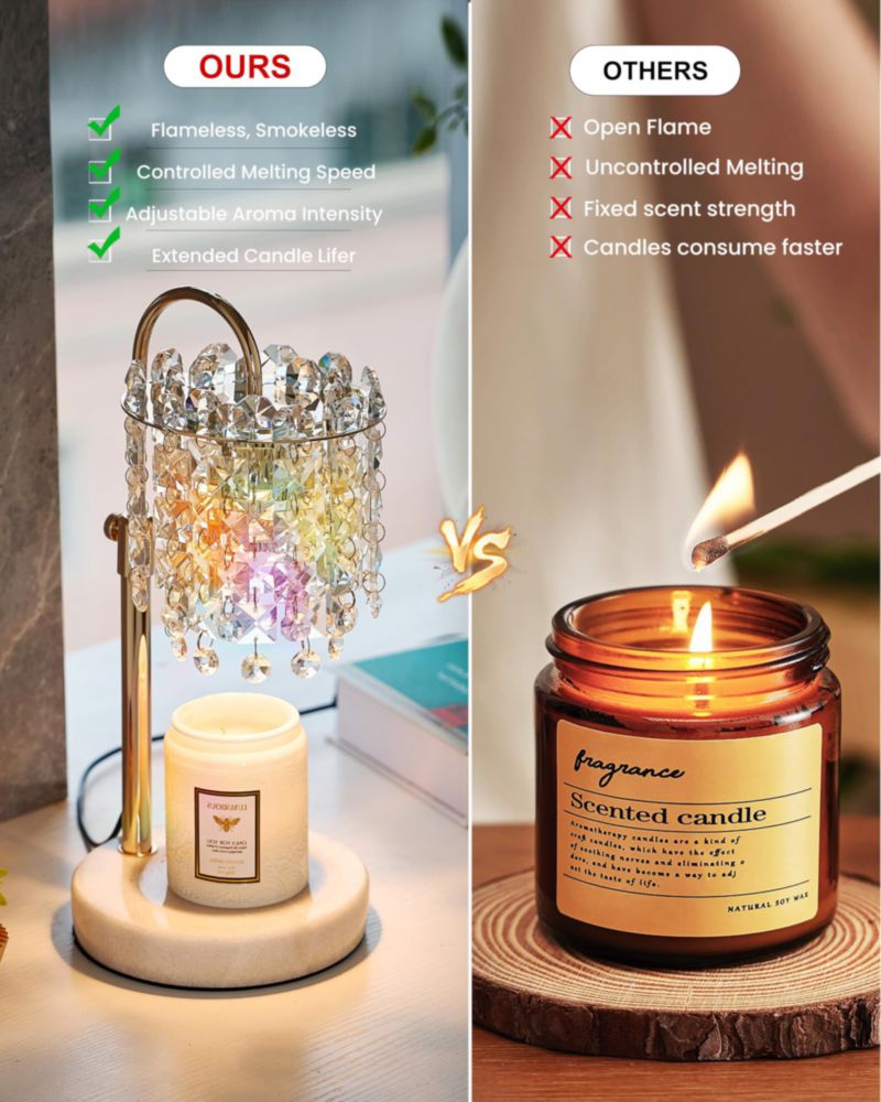 Calentador de velas SIJIHOME con cristal regulable RGB y temporizador