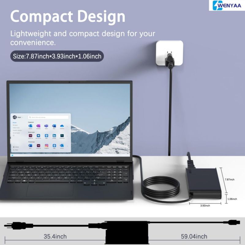 Cargador de portátil WENYAA 230W 100-240V Lenovo