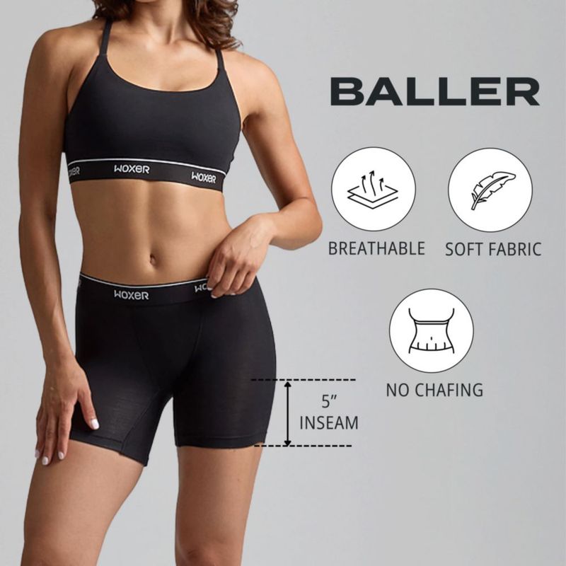 Boxer para mujer Woxer 13 cm Modal sin costuras Negro 2.0