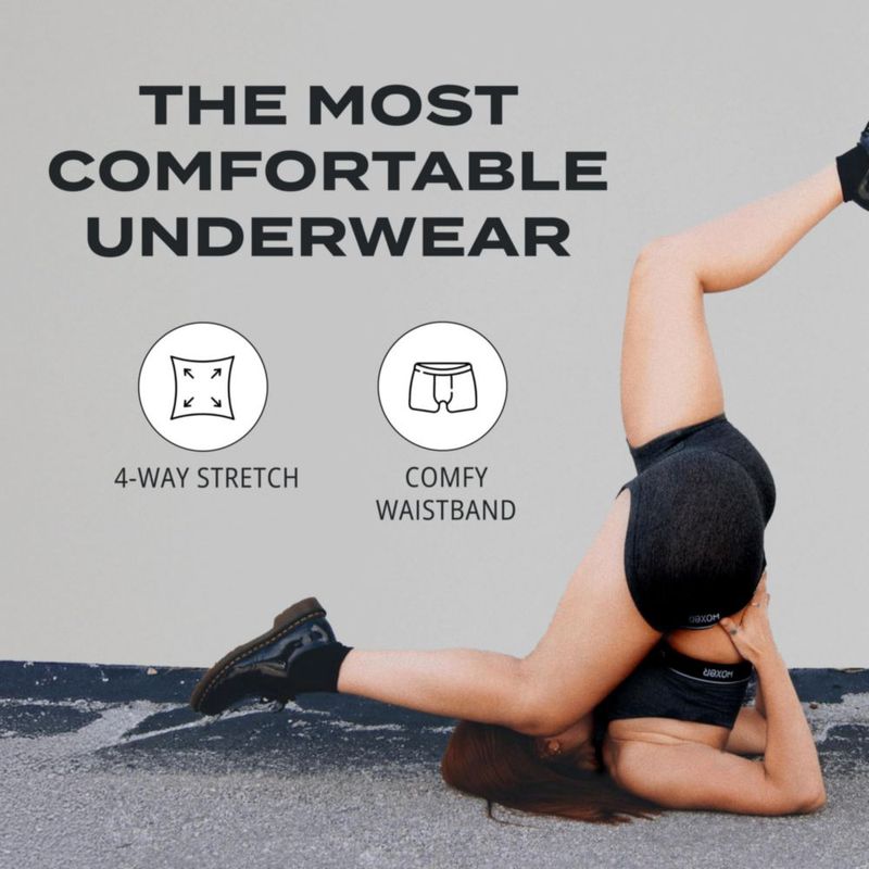 Boxer para mujer Woxer 13 cm Modal sin costuras Negro 2.0