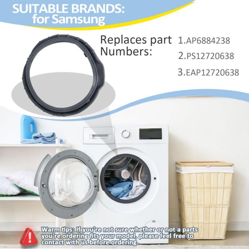 Junta de la puerta de lavadora Poweka DC64-03788A para Samsung