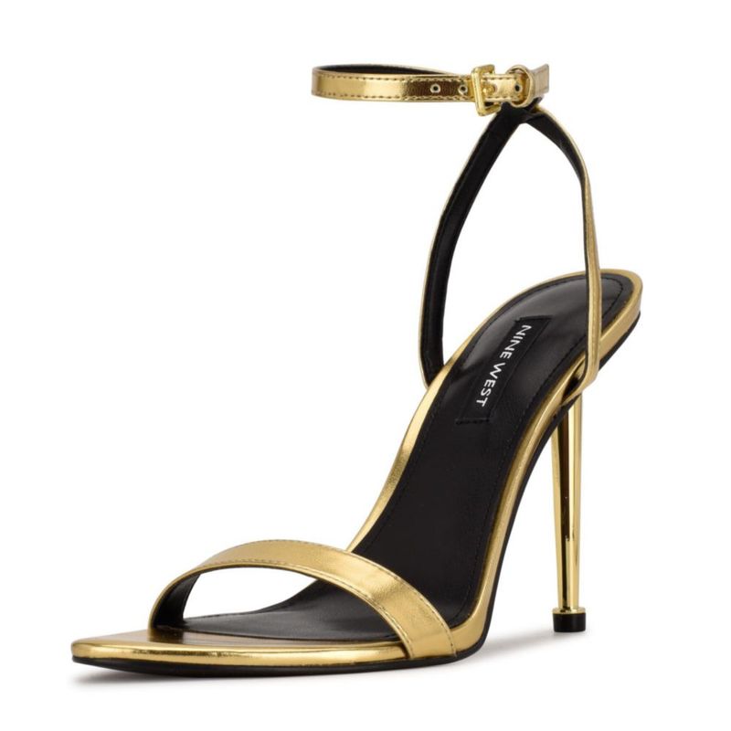 Sandalia Nine West Reina3 Dorado Metálico Talla 7.5