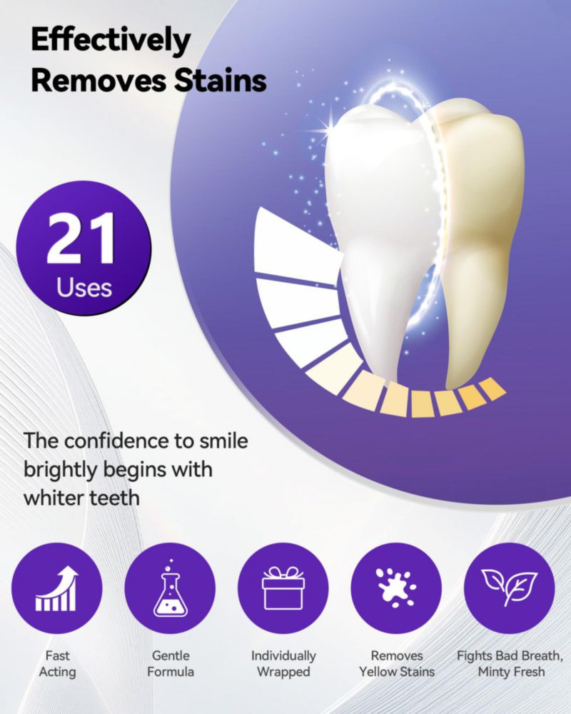 Blanqueamiento Dental Orrhomi 21 Tratamientos Púrpura para Dientes Sensibles