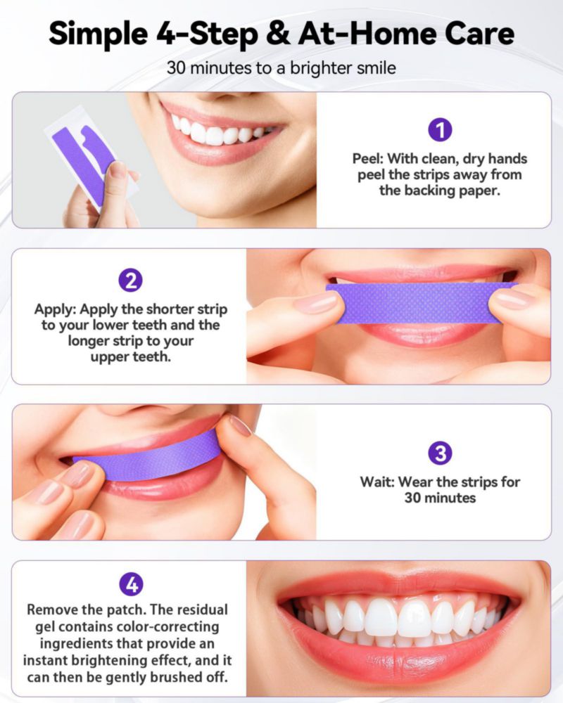 Blanqueamiento Dental Orrhomi 21 Tratamientos Púrpura para Dientes Sensibles