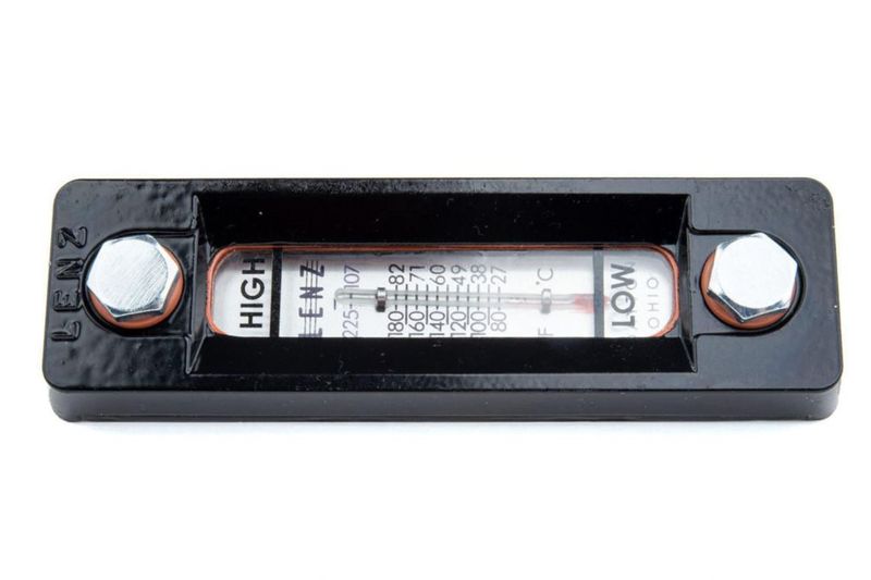 Indicador LENZ T-550-5 de nivel de tanque hidráulico con pantalla de temperatura de 13 cm y 200 °F