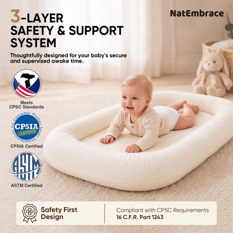 Cojín de Apoyo para Bebé NatEmbrace 0‑24 meses 100 % algodón