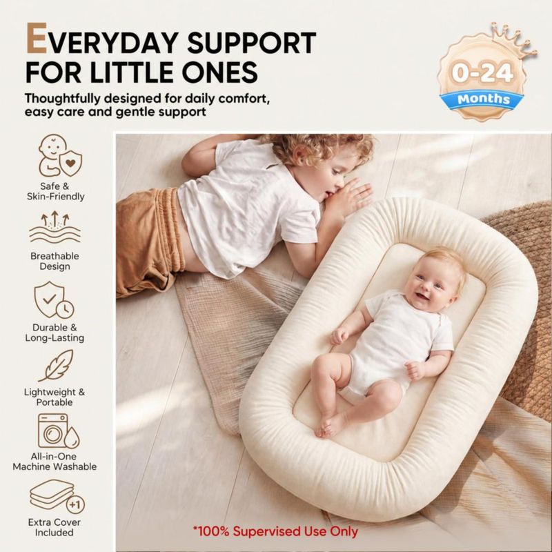 Cojín de Apoyo para Bebé NatEmbrace 0‑24 meses 100 % algodón