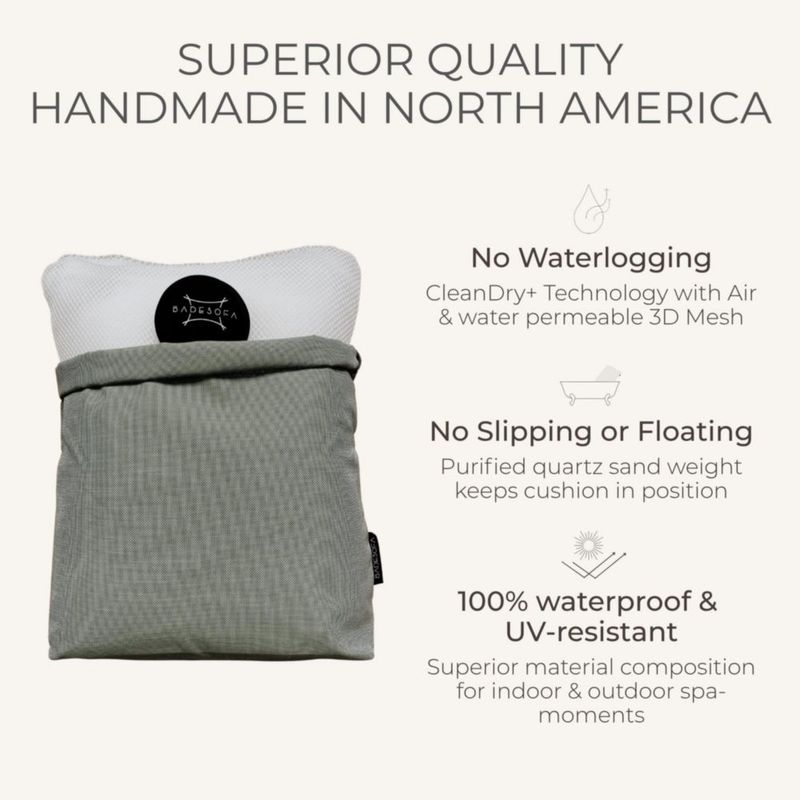 Almohada de Baño BADESOFA Verde 61 cm x 51 cm de Secado Rápido