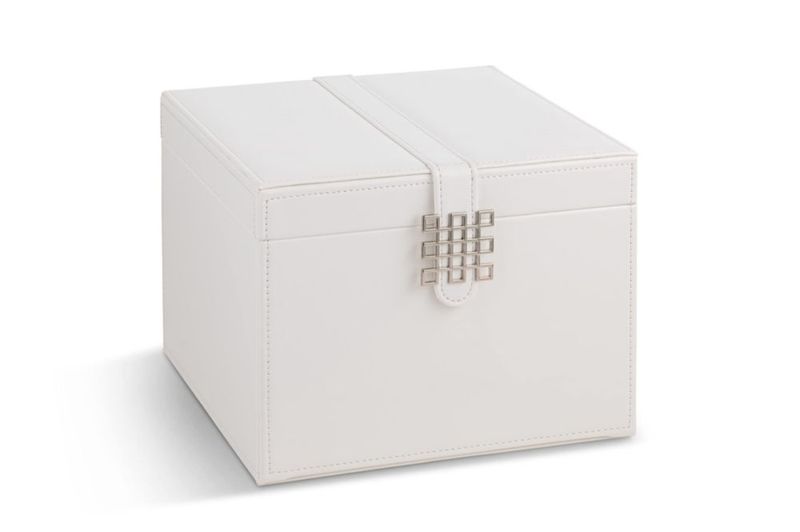 Organizador de Pendientes Glenor 75/4 Ranuras Cuero PU Blanco
