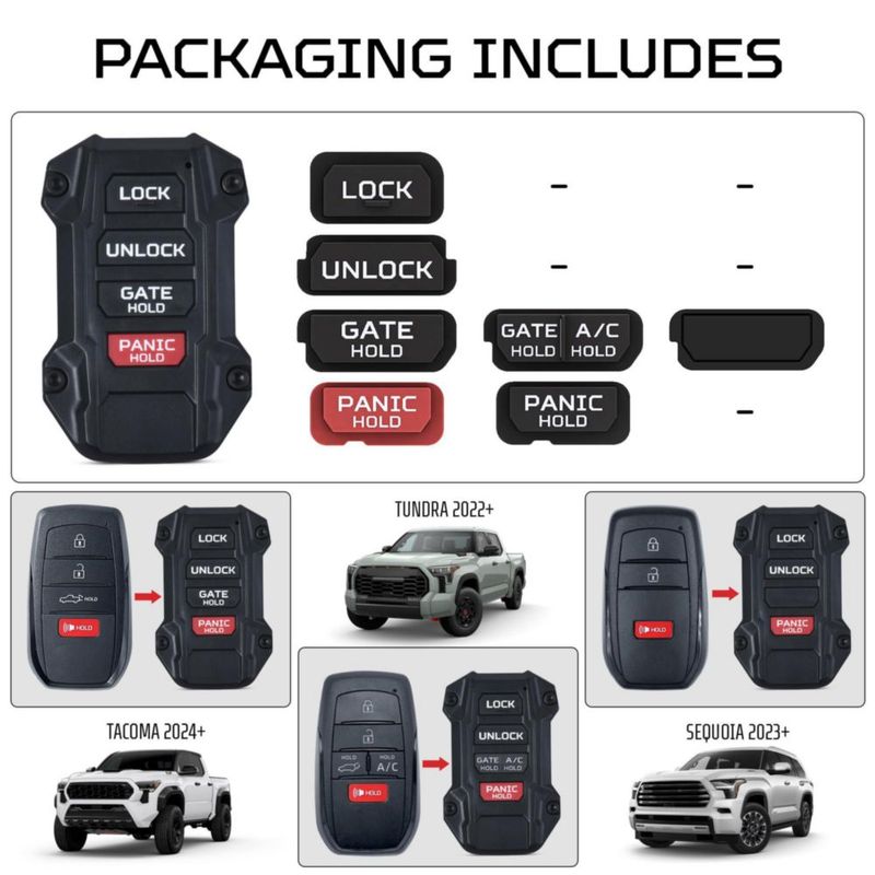 Funda de Reemplazo AJT DESIGN para Llavero Toyota Tacoma/Tundra/4Runner/Sequoia