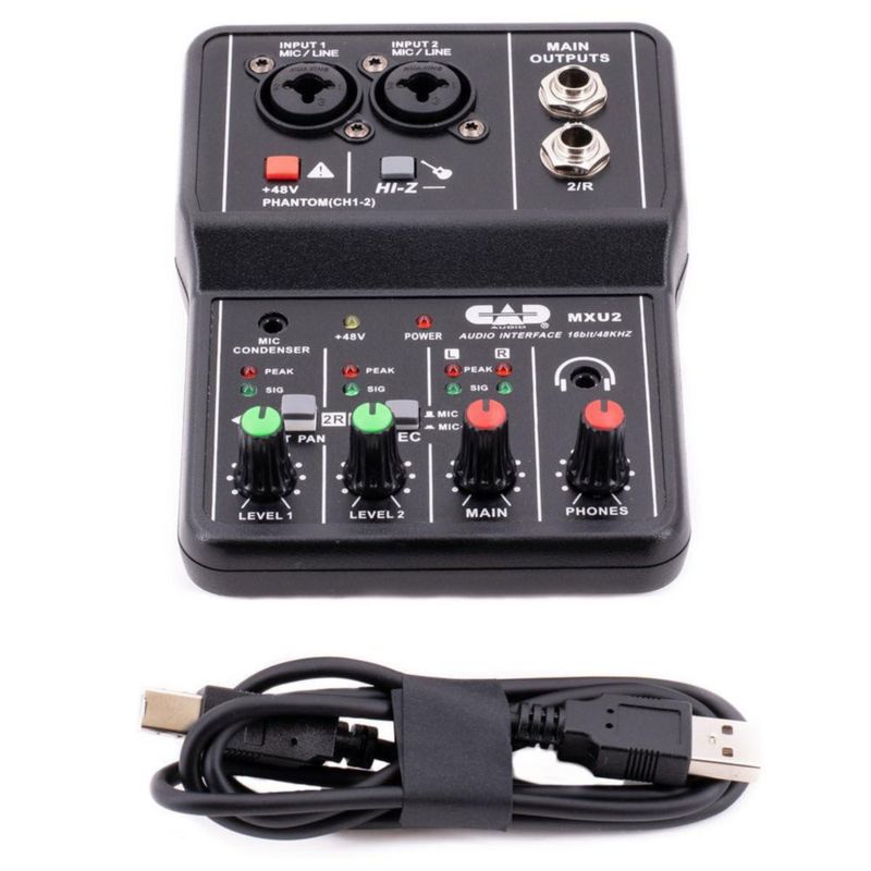 Mezclador USB CAD Audio MXU2 2 canales XLR combo