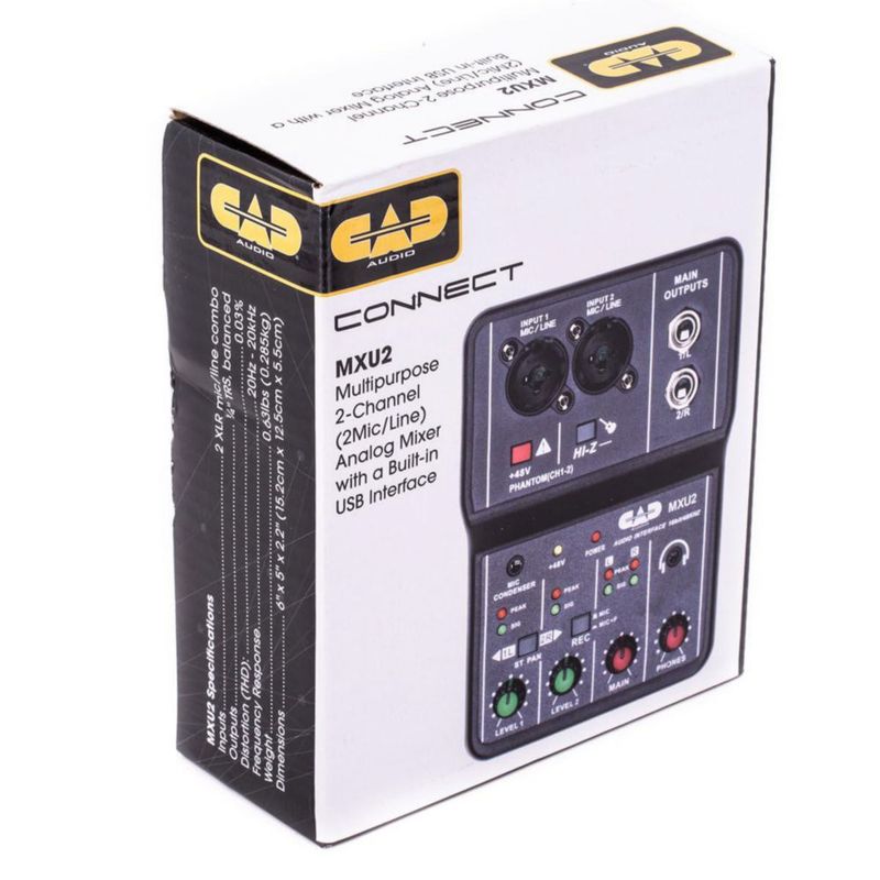 Mezclador USB CAD Audio MXU2 2 canales XLR combo